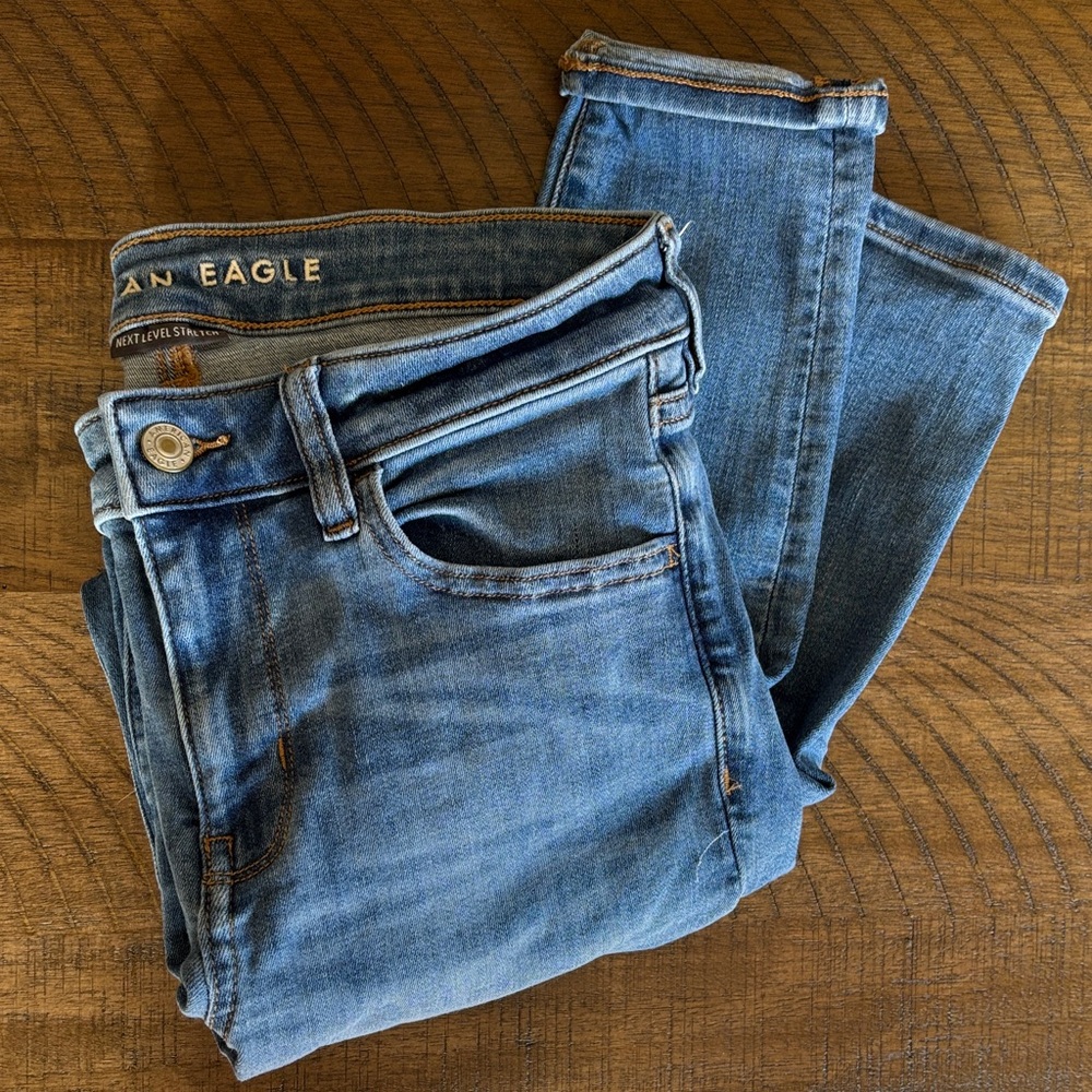 American Eagle Outfitters Women's Light Blue Skinny Jeans